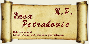 Maša Petraković vizit kartica